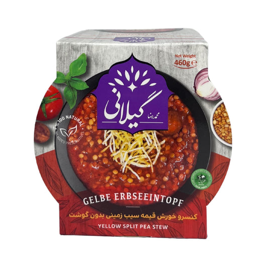 Gelbe Erbseneintopf - Gheymeh Sibzamini Gilani